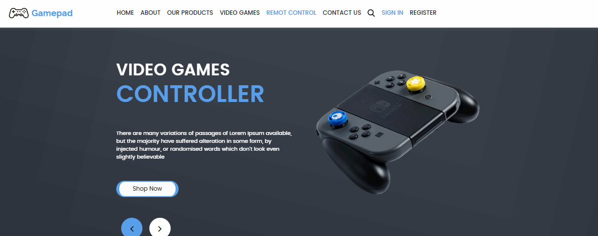 GamePad - Exclusive Website Template